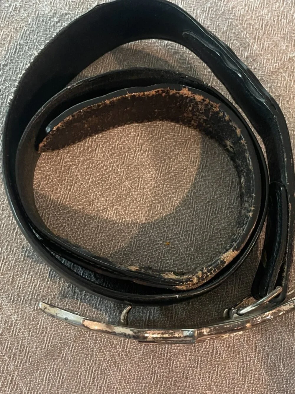 Harley-Davidson Men's Western Black Leather Belt Flame Buckle Logo 38